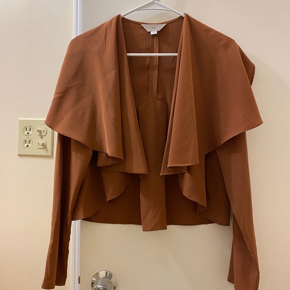 Rust Brown Draped Jacket - Picture 2 of 6